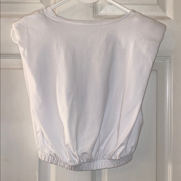 Zara White Sleeveless Crop Top - Picture 9 of 10